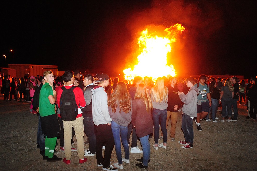 Highlights from bonfire following the annual powderpuff game as part of Homecoming/Spirit Week at Bradshaw Mountain High School which was held Wednesday, September 28, 2016. (Les Stukenberg/The Daily Courier Photo)