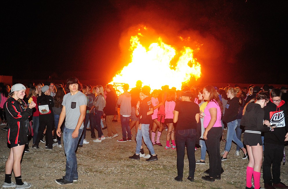 Highlights from bonfire following the annual powderpuff game as part of Homecoming/Spirit Week at Bradshaw Mountain High School which was held Wednesday, September 28, 2016. (Les Stukenberg/The Daily Courier Photo)