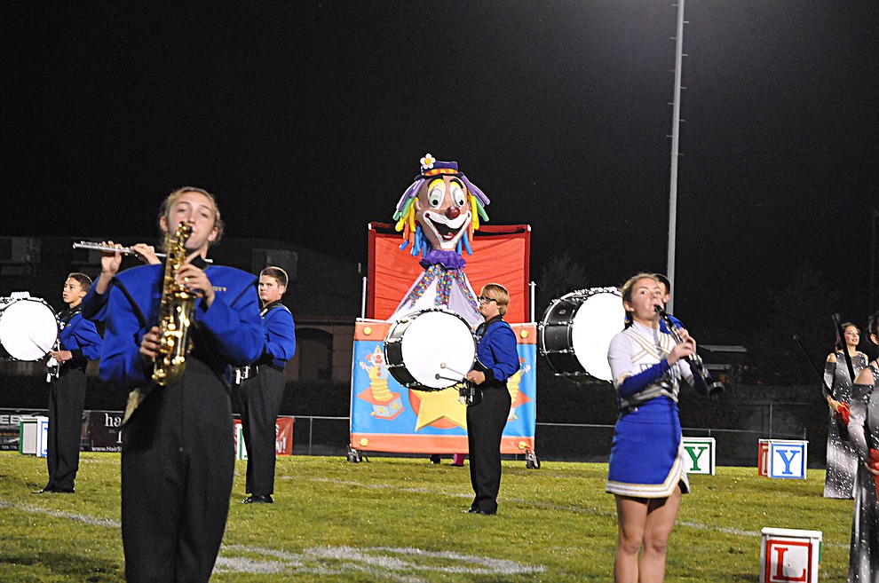 A giant "Jack in the Box" pops up during the halftime show at homecoming Friday, Sept. 30. Prescott (4-2, 2-0 4A Grand Canyon) earned a 43-14 win over Mohave. (Brian M. Bergner Jr./The Daily Courier)
