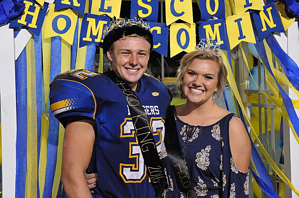 Prescott senior football player David Pearce and senior Paige Campbell were named 2016 Prescott High School Homecoming king and queen Friday, Sept. 30. (Brian M. Bergner Jr./The Daily Courier)