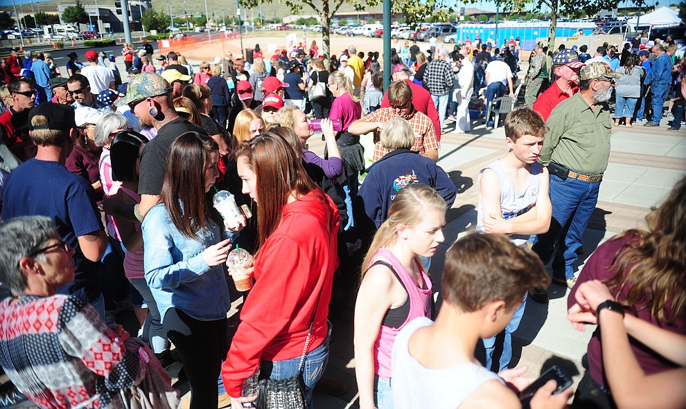 Lines formed early at the Donald Trump for President Rally in the Prescott Valley Event Center Tuesday, October 4, 2016. (Les Stukenberg/The Daily Courier)