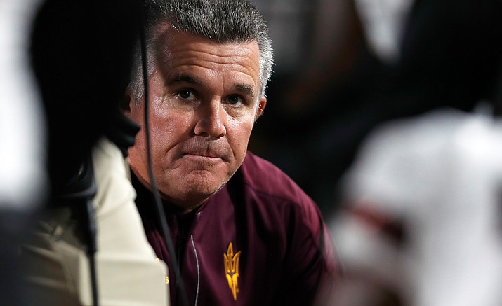 Arizona State head coach Todd Graham is seen on the sideline during the second half against Southern California on Oct. 1 in Los Angeles.