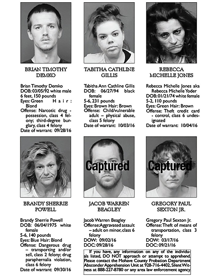 Mohave County's Most Wanted Oct. 10, 2016 Kingman Daily Miner
