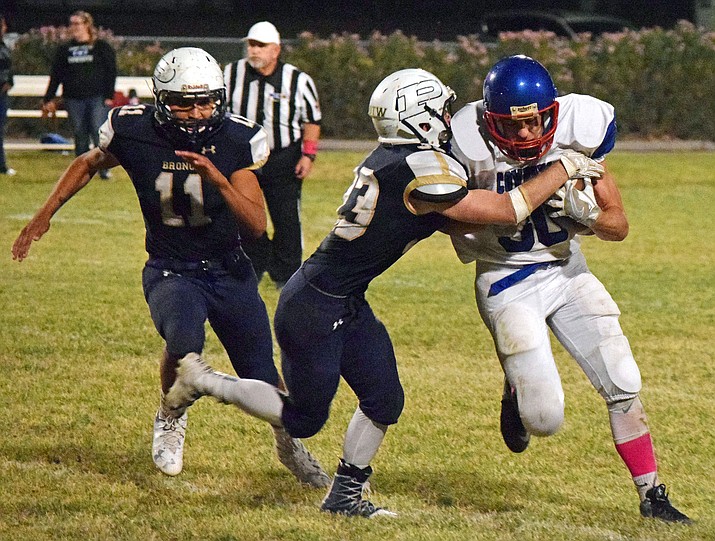 Camp Verde ran a clock-consuming, ball-control offense against Parker Friday to roll to a 21-0 victory and improve the Cowboys’ season record to 3-5. 