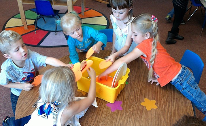 Students in one of Chino Valley’s Territorial Early Childhood Center explore an activity. 