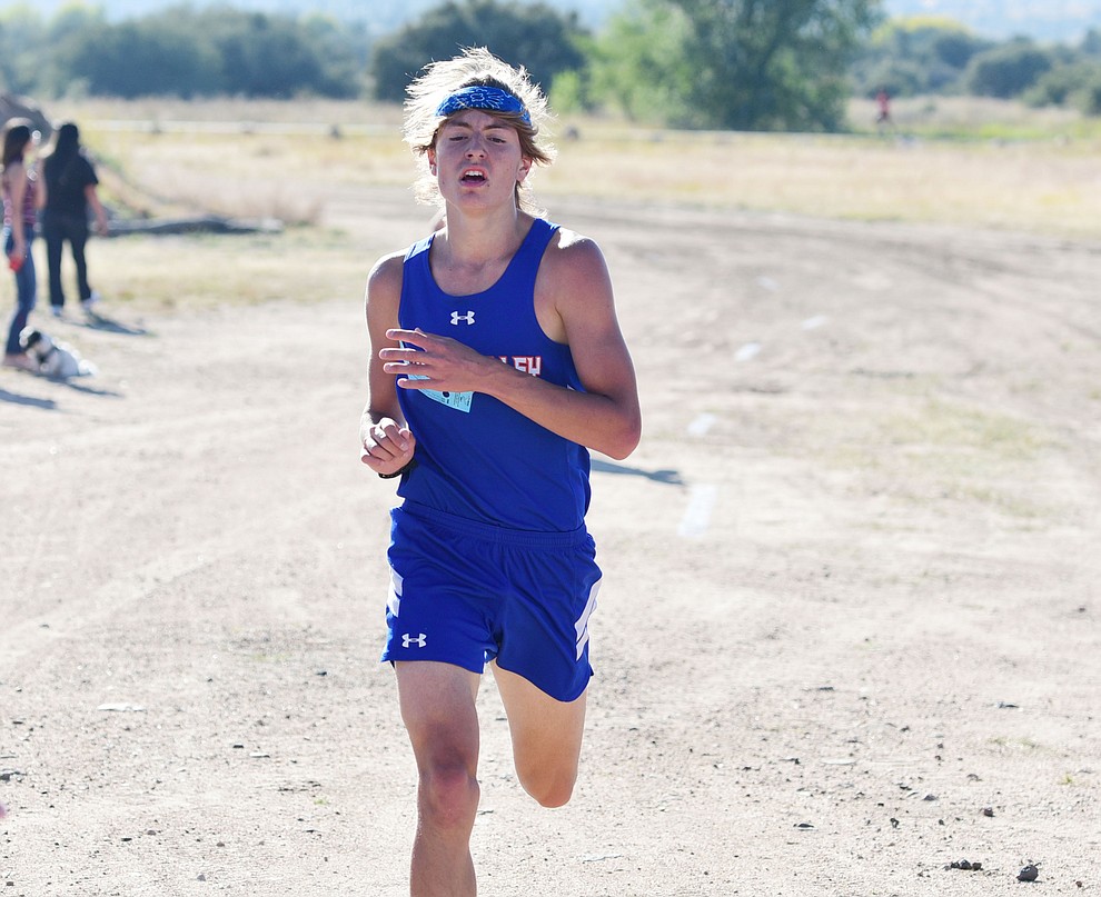 Chino Valley's Brenden Tupper finished first in the boys race during the Yavapai County Cross Country meet at Embry Riddle Aeronautical University in Prescott Wednesday, October 19.