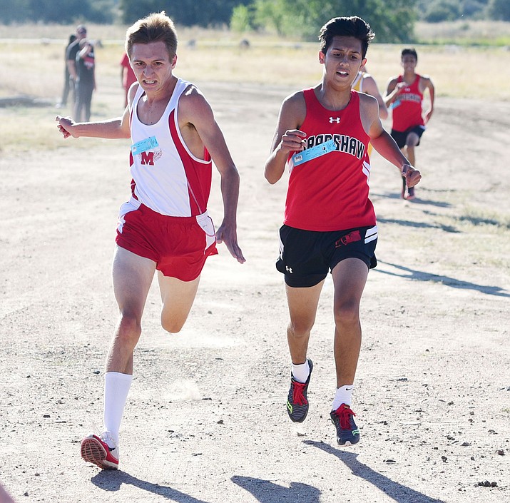  Mingus senior Ryan Alexander’s sprint finish was good enough to earn him third place int he Yavapai County Cross Country Championships Wednesday. (Photo by Les Stukenberg)