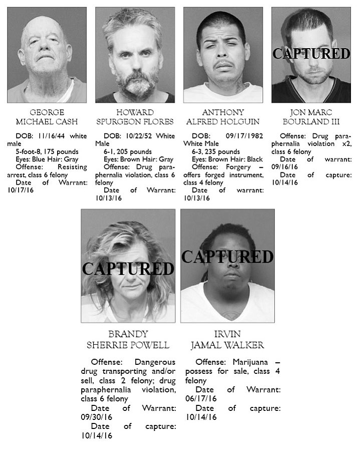 Mohave County's Most Wanted Oct. 24, 2016 The Kingman Miner Miner