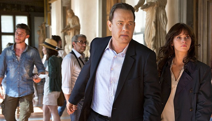 Ben Foster, Tom Hanks, Sidse Babett Knudsen and Felicity Jones star in ‘Inferno,’ above.