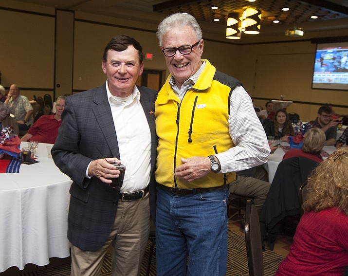 David Stringer and Noel Campbell celebrate their win at the Republican Women of Prescott Victory Party at the Prescott Resort Tuesday, Nov. 8.