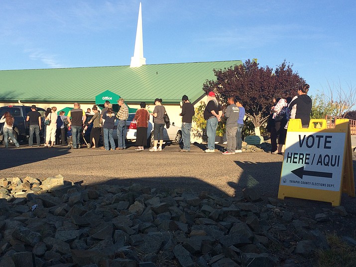 Voters lined up for their turn to make their voices heard at Robert Road Baptist Church on Tuesday, Nov. 8.