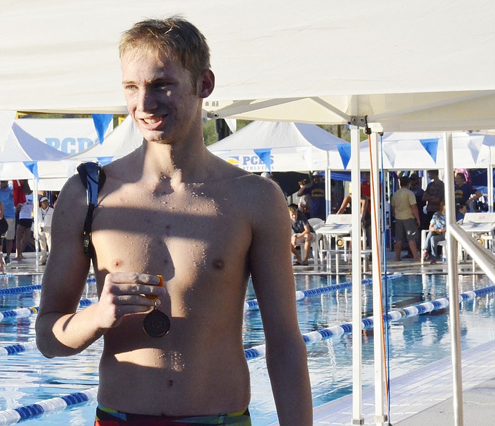 Gunner Tillemans, picked up two fourth-place medals at last weekend’s state swimming championships, and in the process established a new Mingus school record in the 100-meter freestyle. A junior, Tillemans will be back next year. 