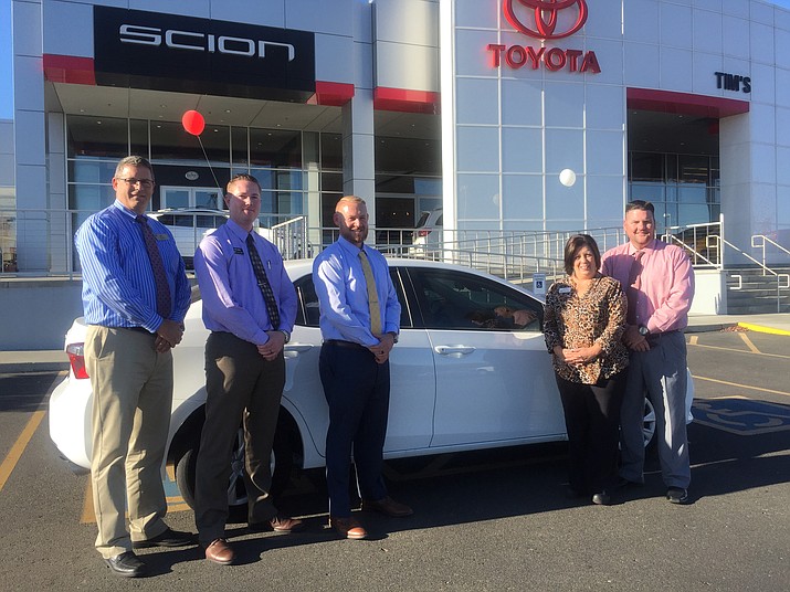 From left are Gary Ronning, Toyota Sales Manager; Casey Powell, Toyota Sales Manager; Robby Hinshaw, General Sales Manager; Cori King, Service Director; and Corey Bray, General Sales Manager.