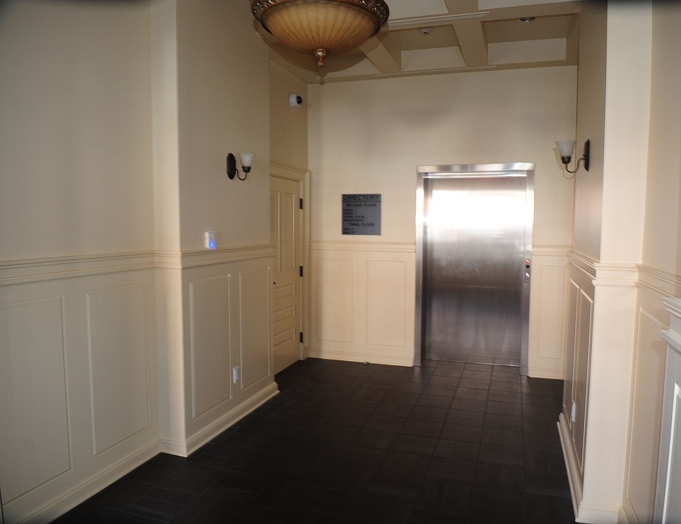 The main lobby leading to the elevator as the renovations for the Elks Opera House have been completed.