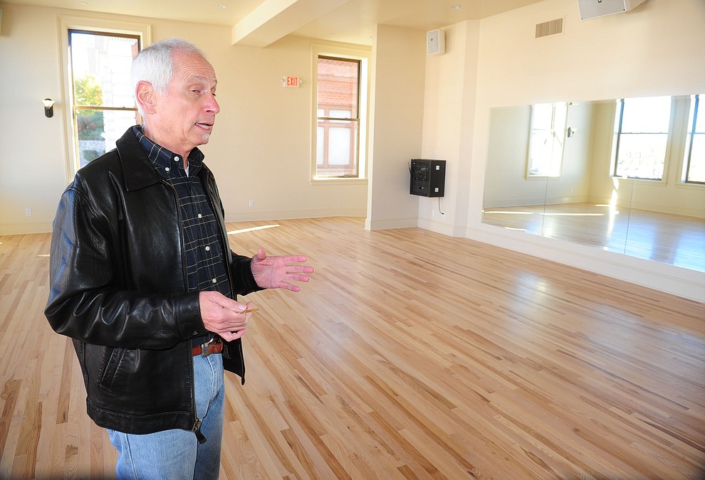 Frank DeGrazia, the architect of the Elks renovation talks about one of the dance studios as the renovations for the Elks Opera House have been completed.