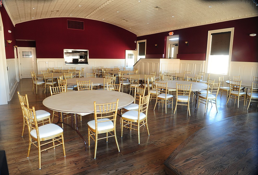 The main ballroom on the third floor as the renovations for the Elks Opera House have been completed.