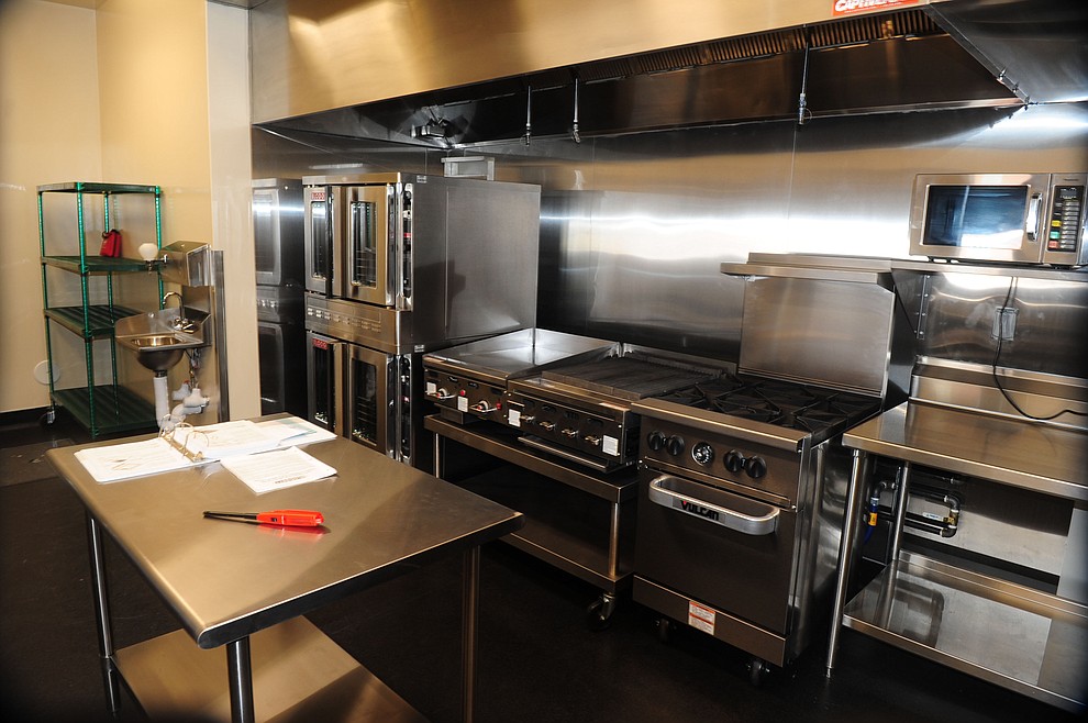 A fully equipped modern kitchen is avaible for the third floor main didning area as the renovations for the Elks Opera House have been completed.