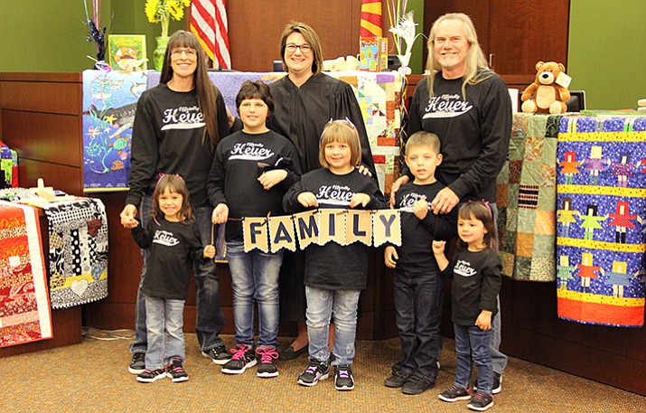 Brenda and Curt Heuer adopted the five children they have been fostering since February 2015.