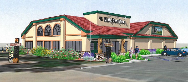 An artist’s rendering of the new Black Bear Diner in Cottonwood. (Image from Cottonwood Planning and Zoning agenda)