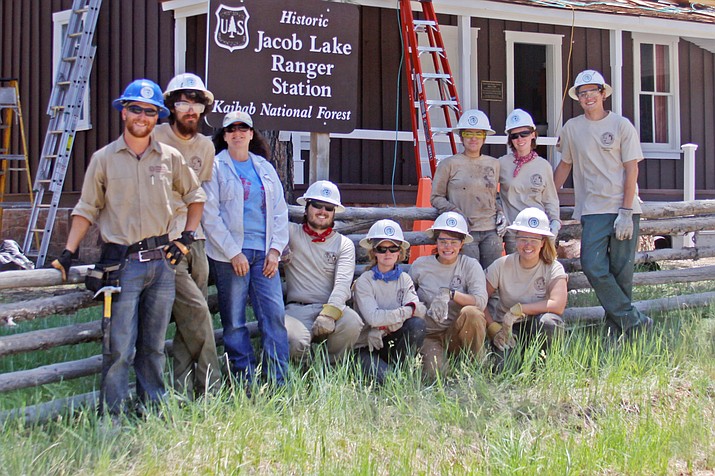 Local Youth Conservation Corps volunteers, Girls Scouts of Utah and American Conservation Experience all had a hand in restoring the Jacob Lake Ranger Station.
