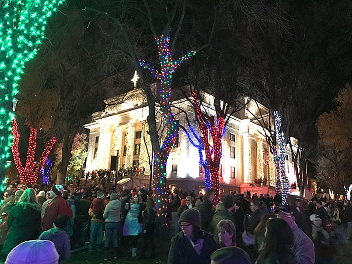 Thousands of people gathered on the Yavapai Courthouse Plaza to watch the highly celebrated annual Courthouse Lighting, now in its 62nd year. See story, Page 3A and photos at dcourier.com.
