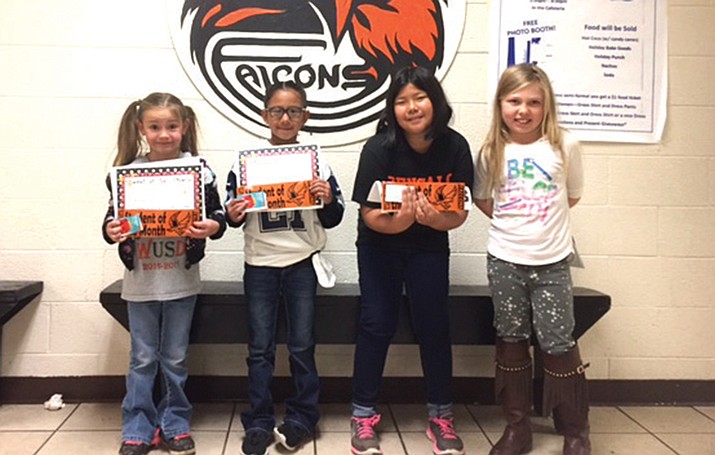 The Williams Elementary-Middle School December Students of the Month include from left: Lilly Oszust, Alejandra Godinez, Arisa Ulloa, Taylor Murphy, Cat Satterlee and Cameron Basham. Not pictured Juliano Coronado and Tanner Sutton. 