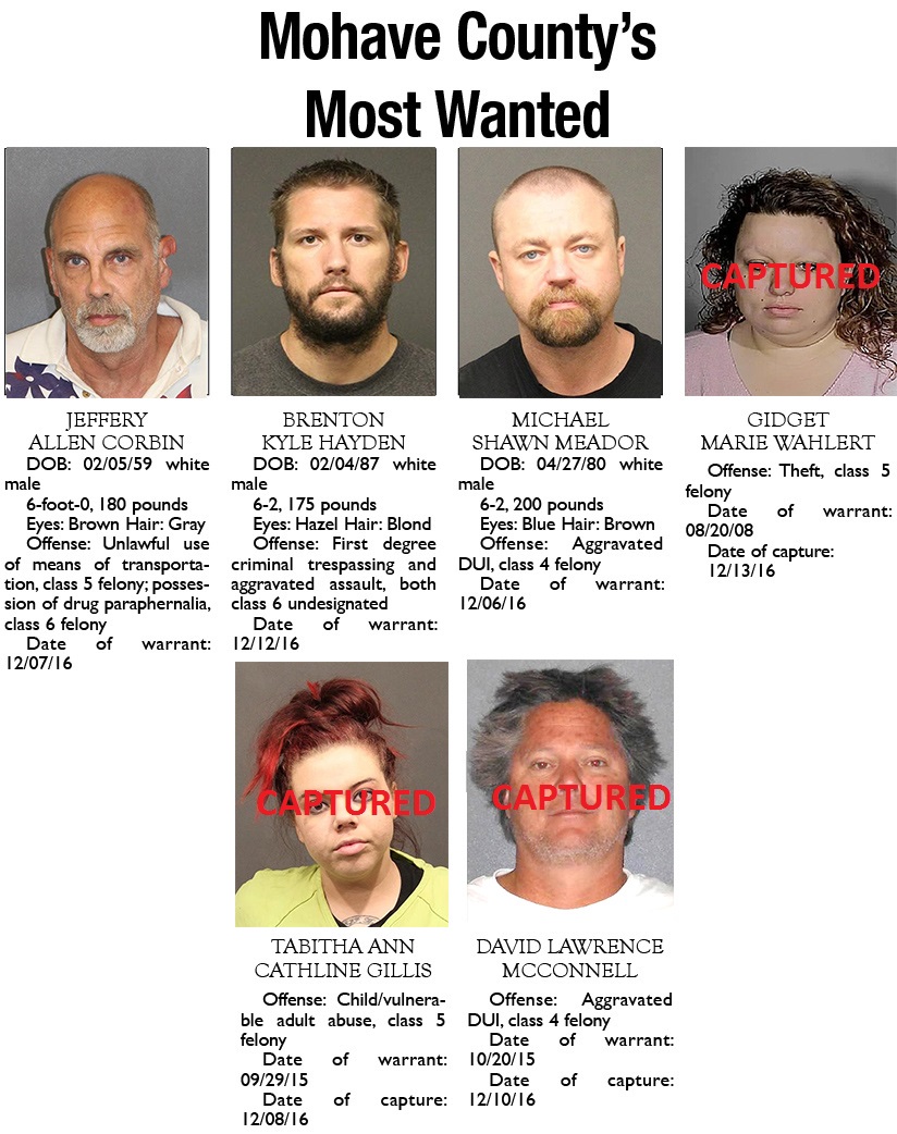 Mohave County's Most Wanted: Dec. 19, 2016 | Kingman Daily Miner ...