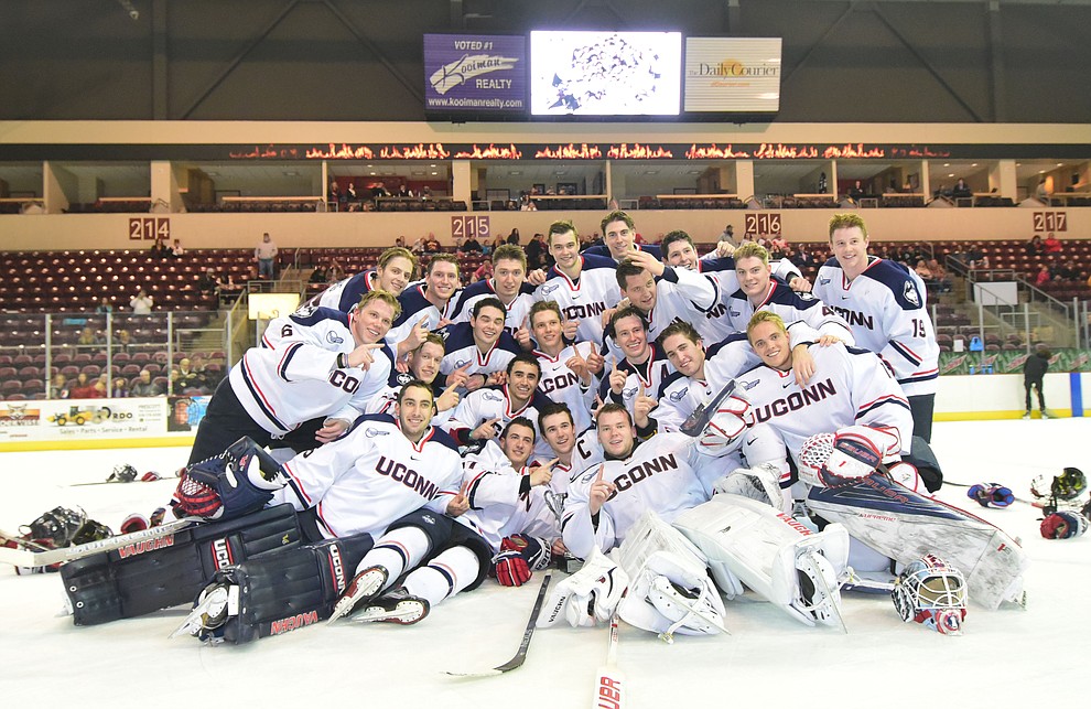 The UConn Huskies beat the Bears from Brown University in the championship match of the Desert Hockey Classic at the Prescott Valley Event Center Saturday, December 31. (Les Stukenberg/The Daily Courier)