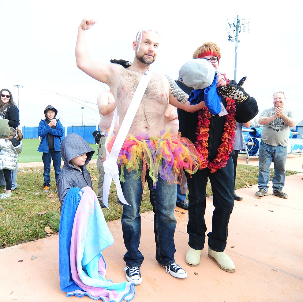 Eric Lenzi the 2017 Ice Princess gets crowned during the 11th Annual Polar Bear Plunge at Mountain Valley Splash in Prescott Valley Saturday, January 7. (Les Stukenberg/The Daily Courier)