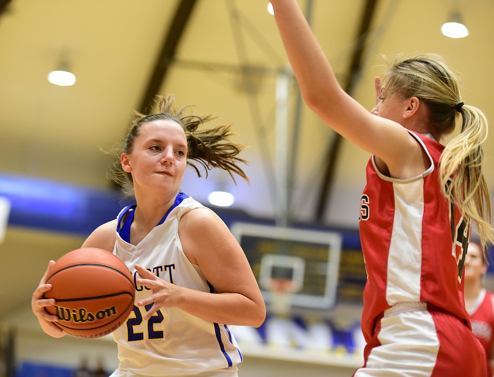 Prescott's Abigail Chartier had the hot hand as the Lady Badgers take on the Mingus Lady Marauders Tuesday, January 17 in Prescott. (Les Stukenberg/The Daily Courier)