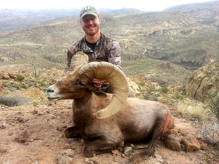 Williams veteran Neil Schalk took a Bighorn Sheep Dec. 27 as part of the Arizona Elk Society’s Hunts for Heroes program. The program connects disabled veterans with hunting guides to assist in their recovery.