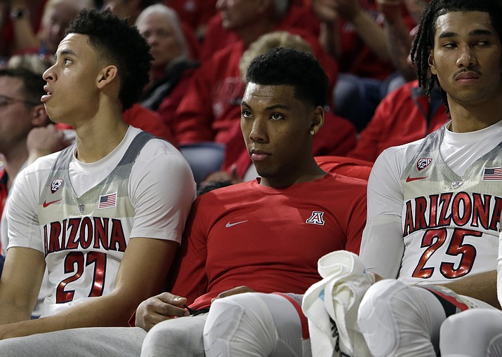 Arizona guard Allonzo Trier (35) during the first half of an NCAA college basketball game against Arizona State, Thursday, Jan. 12, 2017, in Tucson, Ariz. Trier admitted Wednesday that he tested positive for a banned performance-enhancing drug.

