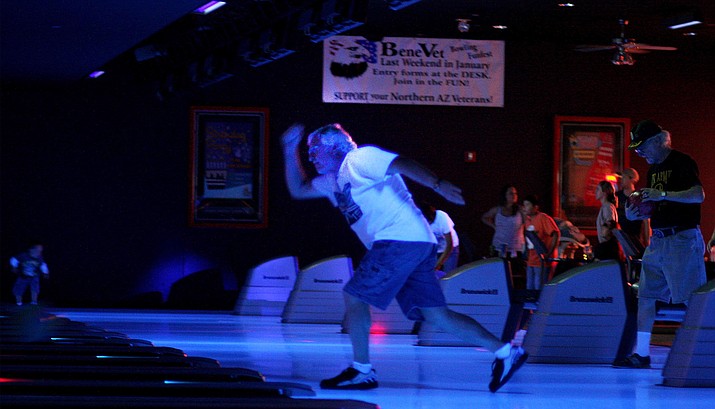 Formed in 2010, the BeneVET Bowling FunFest, held Jan. 28-29 at Cliff Castle Casino’s Shake, Rattle and Bowl, has raised money for various equipment for the Prescott VA’s physical therapy department. (Photo by Bill Helm)
