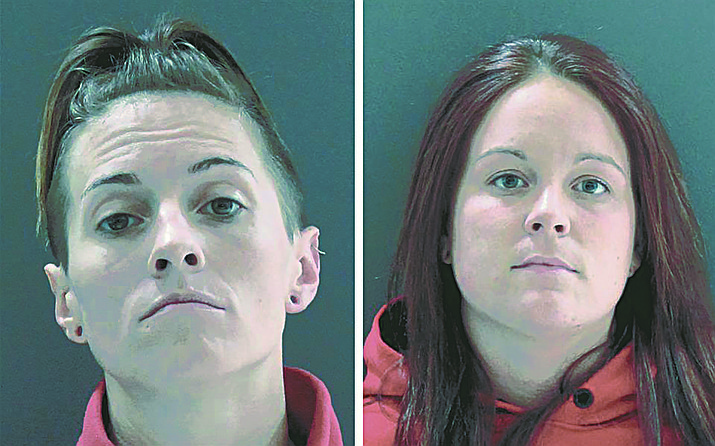 Erica Reece Christensen, left, and Rebecca Anne Savage were pulled over for a moving violation and a Sheriff's deputy found 40 pounds of marijuana in the truck, Sheriff's spokesman Dwight D'Evelyn said.