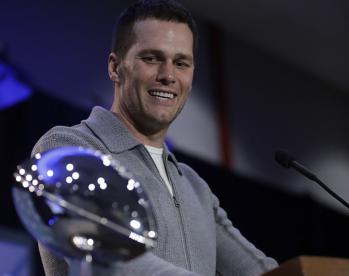 New England Patriots quarterback Tom Brady speaks during a news conference after Super Bowl 51 on Monday in Houston. (David J. Phillip/Associated Press)