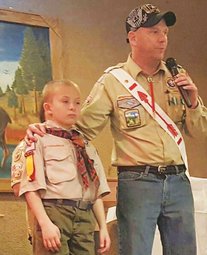 During the award ceremony, Webelos Scout Conor Steidl was awarded with a National award for lifesaving and meritorious action. These are given on a national level only for outstanding and unusual acts that demonstrate heroism, skill, or bravery and reflect Scouting ideals. Conor received this award for saving his grandfather’s life when he noticed his grandfather was unresponsive and alerted nearby adults and had the paramedics called. 