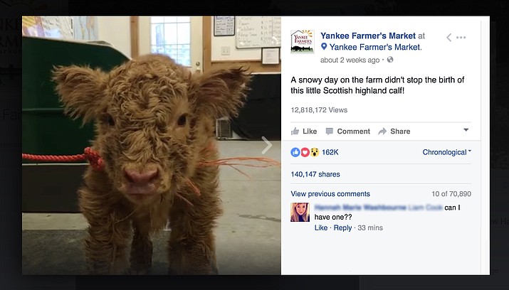 The video, posted on Facebook, has gotten nearly 13 million views and sparked a heated debate about eating meat.