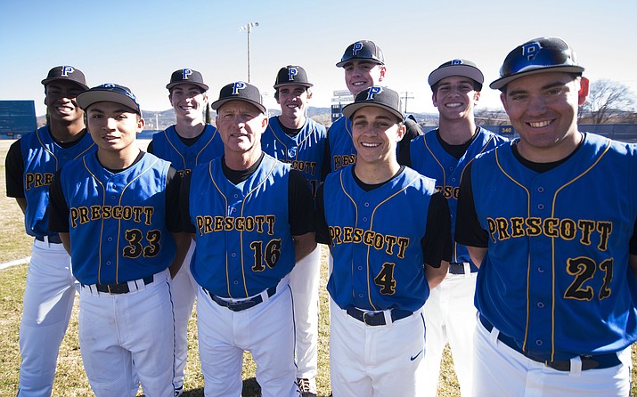 Prescott baseball head coach Kent Winslow will depend on his crop of eight seniors to lead the team this season. (Les Stukenberg/The Daily Courier)