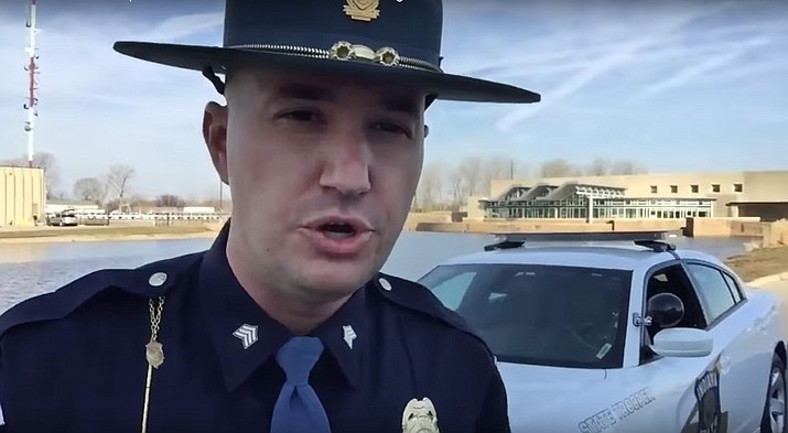 In the video, Sergeant John Perrine takes drivers on a visual tour of his patrol car, showing viewers where the turn signal is located, how to use it and what happens when they activated it.