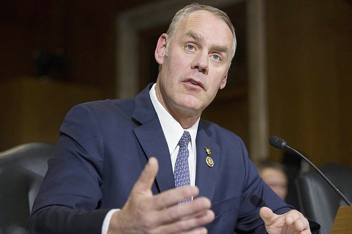 Ryan Zinke, a retired Navy SEAL formerly representing Montana’s at-large district, testifies before Congress durng his confirmation hearing. Zinke was confirmed by a 68-31 vote. 