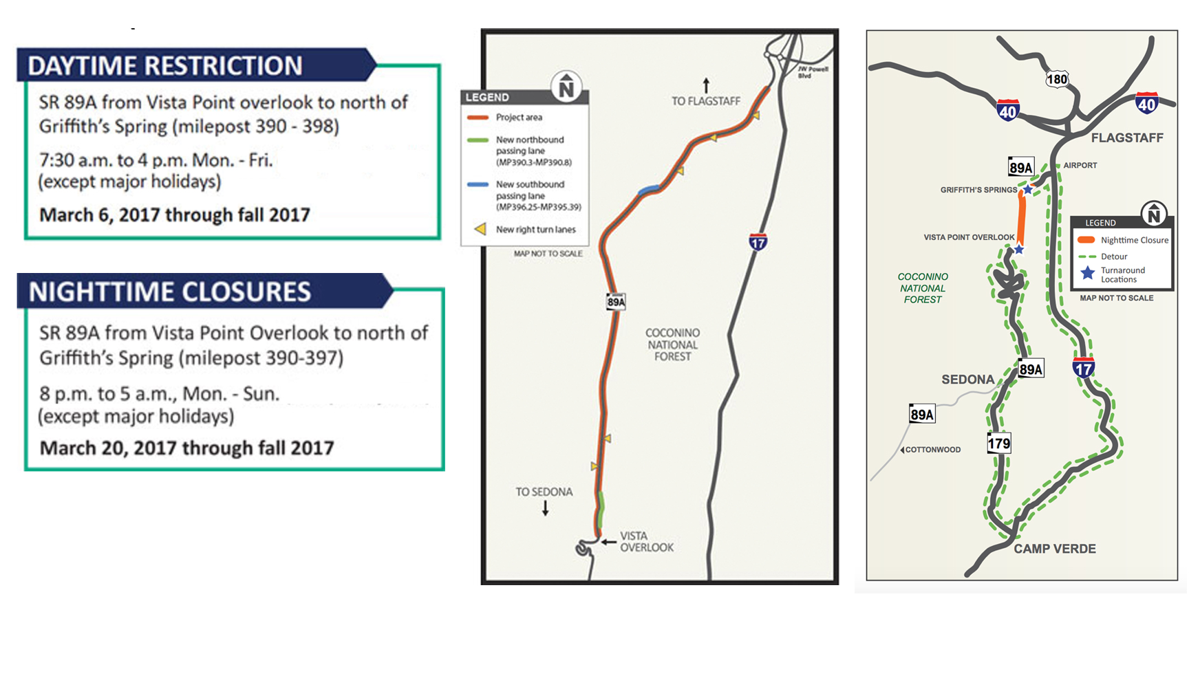 Safety Improvements and Closures State Route 89A south of Flagstaff