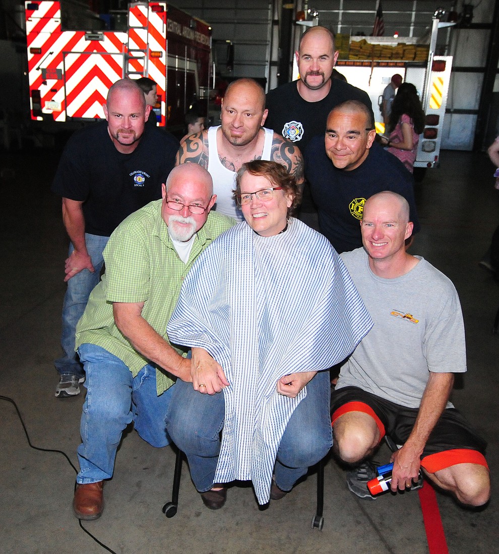 Central Arizona Fire & Medical firefighters shaved their heads to support their Human Resources Manager Patty Brookins Saturday, March 18 in Prescott Valley.
