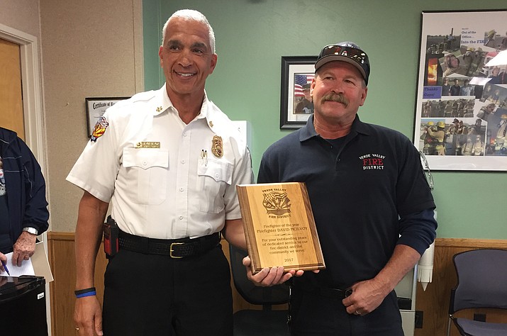 Verde Valley Fire District Fire Fighter of the Year David V. Mcilvoy and Fire Chief Nazih Hazime