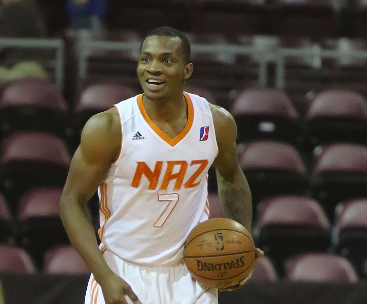 Northern Arizona’s Elijah Millsap smiles after a play March 12 at the Prescott Valley Event Center. The Phoenix Suns signed Millsap to a multi-year deal April 9. (Matt Hinshaw/NAZ Suns)