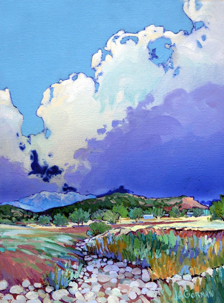 This piece was painted by JA Gorman while in residence at L’Auberge De Sedona.