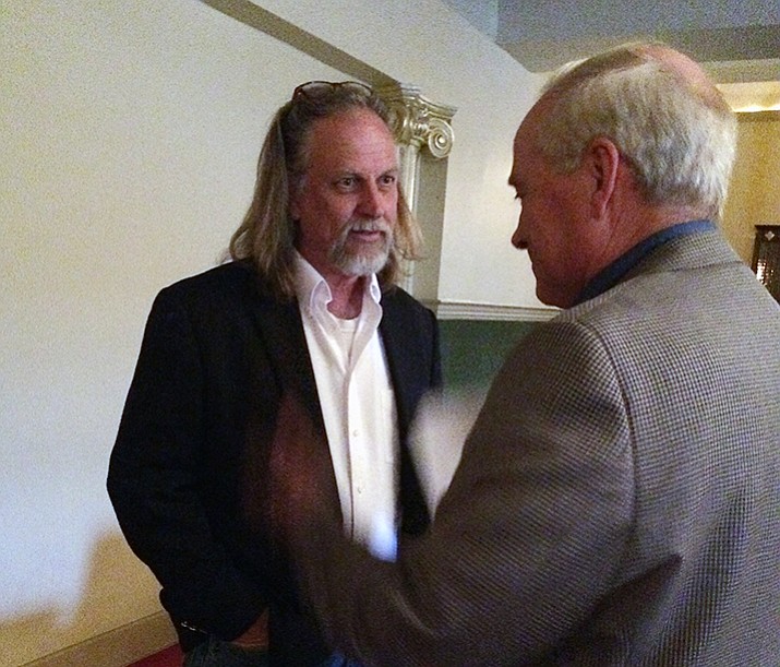 CCJ Executive Director Paul Mitchell speaks to one of the guests at the 2017 CCJ Partners Celebration attended by about 150 organization supporters.