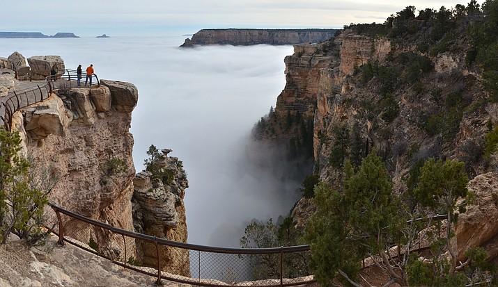 Total cloud inversion as seen from Mather Point on the South Rim of Grand Canyon National Park, December 11, 2014.