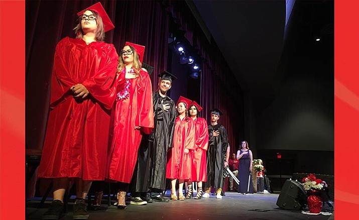 South Verde High School graduated eight students Tuesday at the Philip England Center for the Arts. (Photo by Bill Helm)




