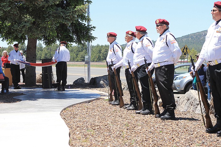 VFW members participate in the 2016 Memorial Day wreath laying.