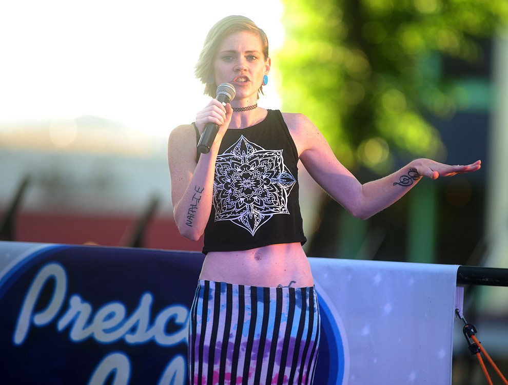 Nicolette Stefanic sings "What I Got" during the first round of Prescott Idol 2017 Thursday, June 1 on the Yavapai County Courthouse Plaza. (Les Stukenberg/Courier)